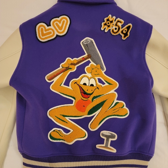 SZ44 Louis Vuitton AW22 runway purple frog varsity jacket - Picture 2 of 10